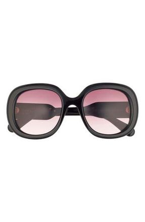 Chlo&eacute; 54mm Square Sunglasses in Black Black Red at Nordstrom Rack