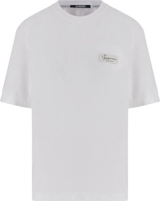 Jacquemus Logo T-shirt - Heren - T-shirts - Wit - XS - Katoen - Tops