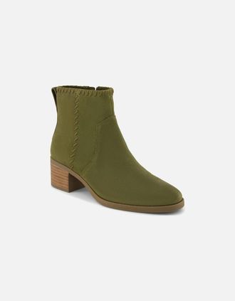 Toms Womens TOMS Delilah Heeled Suede Womens Khaki Heeled Ankle Boots - Green - Size: 6