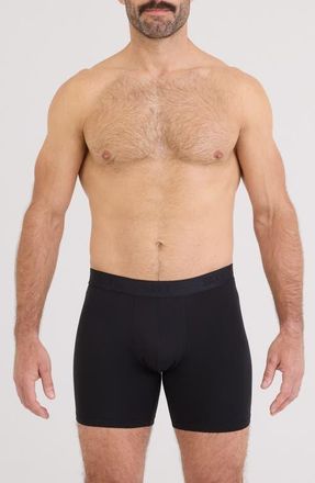 Saxx Smooth Luxe Micro Modal Boxer Briefs in Black at Nordstrom, Size X-Small