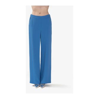 P.A.R.O.S.H. Wide Trousers, female, Blue, L, Pantalone Palazzo