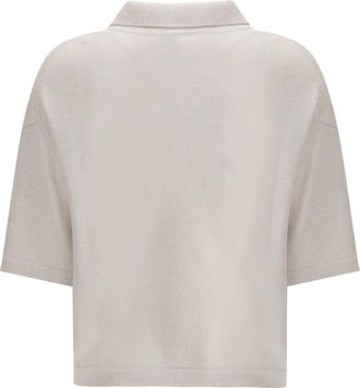 Allude Womens Short-Sleeve Polo Neck Sweater 4080 Kashmir-Capra Hircus Shirts Kashmir/capra T-shirts And Polos