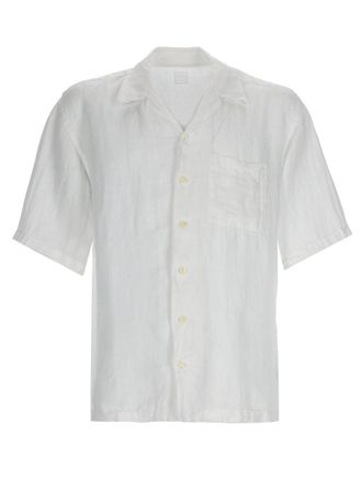 120% Lino Relaxed Linen Open Collar Casual Shirt