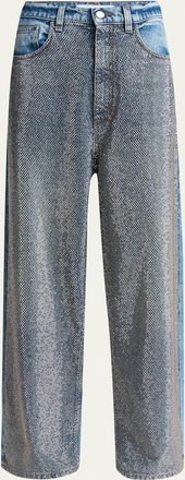 Stella McCartney Crystal Hotfix Wide Leg Jeans