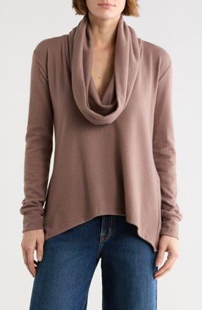 Go Couture Off the Shoulder Asymmetric Sweater in Raw Umber at Nordstrom Rack, Size X-Large