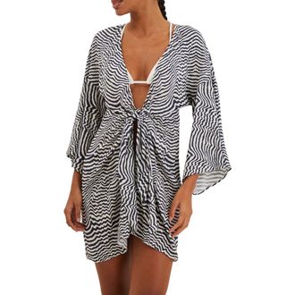Vix Ravine Perola Cover-Up Minidress in Black Multi at Nordstrom Rack, Size Large