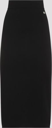 Dolce & Gabbana Black Viscose Midi Skirt