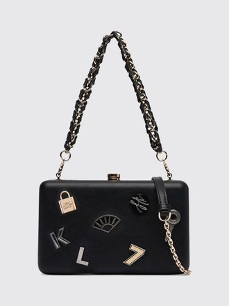 Karl Lagerfeld Mini borsa in poliestere ricamato con tracolla amovibile