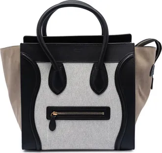 Celine Pre-owned Celine Mini Canvas and Suede Tricolor Luggage Tote Ladies DY1ZPAPJUYIBI5Z3