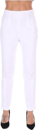 Liu Jo Witte Slim Fit Broek met Zijrits - Dames - Slim Fit Broeken - Wit - L - Broeken