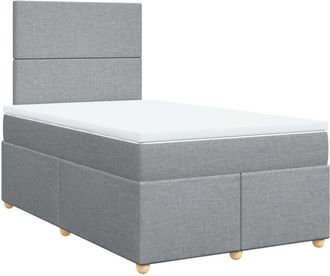 vidaXL Vidaxl - Cama Box Spring Con Colch&oacute;n Tela Gris Claro 120x190 Cm
