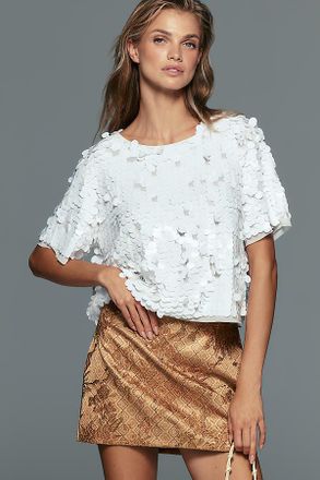 Maeve Sequined Boxy Tee