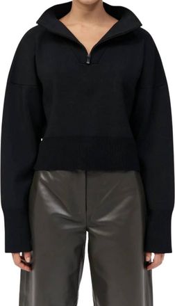 St.Agni Milano Knit Zip Jumper In Black