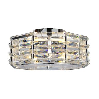 Loops 4 Bulb Flush Light Low Ceiling Polished Nickel Finish LED E27 60W Bulb in Metallics