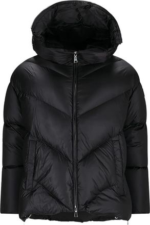 Add Piumino trapuntato con cappuccio e motivo chevron - Nero