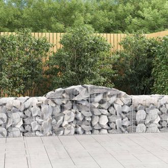 Berkfield Home Arched Gabion Baskets 20 pcs 300x50x60/80 cm Galvanised Iron in Silver