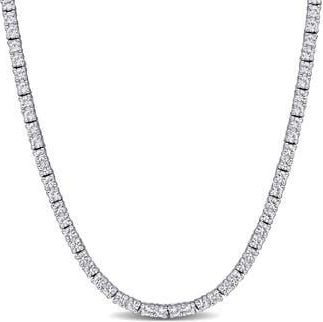 Delmar Lab Created White Sapphire Tennis Necklace in Metallic Silver at Nordstrom Rack
