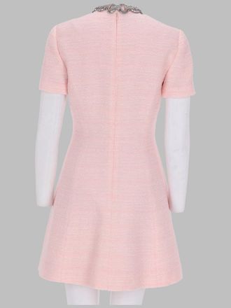 Valentino Crinkle Cotton Tweed Dress - Pink