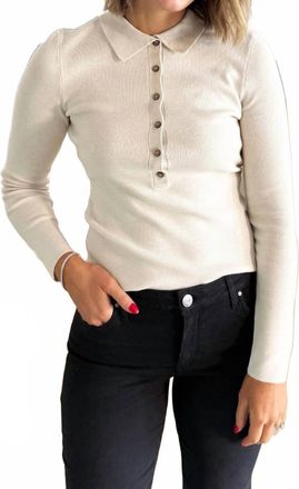 Thread & Supply Pamela Collared Sweater In Bone White