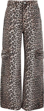 Ganni Leopard-print Straight-leg Cargo Jeans - 28 (W28 / UK10 / S)