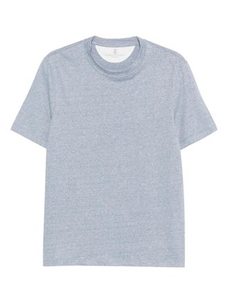 Brunello Cucinelli T-shirt con orlo dritto - Blu