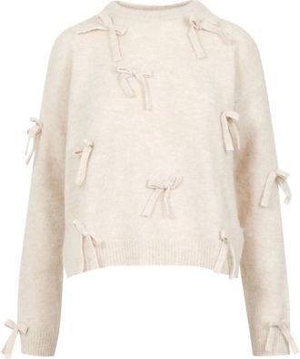 Aniye By Ronde hals gebreid - Dames - Ronde hals truien - Beige - S - Truien & Vesten