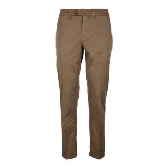 Dondup Broeken, Heren, Bruin, W36, Katoen, Katoen Elastaan Broek met Zakken