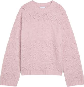 Ganni Textured Wool-blend Jumper - Light Pink - S (UK8-10 / S)