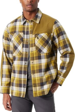 G.H. Bass & Co. Bass Outdoor Shacket Mens Green Plaid Long Sleeve Snap Front Utility UPS1331