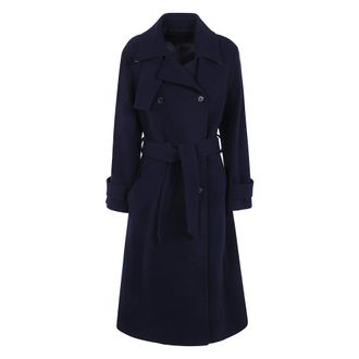 Paul Smith Double-breasted wollen jas - Dames - Mantels - Blauw - Maat: 3XS Wol