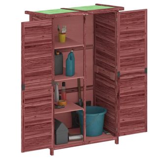 Berkfield Home Garden Tool Shed Mocha 83x57x140 cm Solid Wood Pine in Wine | Size: 83 x 57 x 140 cm