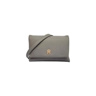 Tommy Hilfiger Cross Body Bags, female, Gray, ONE SIZE, Button Fastening Shoulder Bag