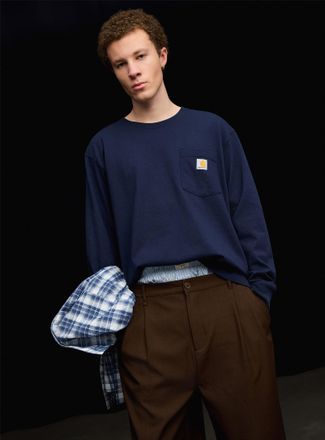 Carhartt Work in Progress Mens Logo pocket long-sleeve T-shirt