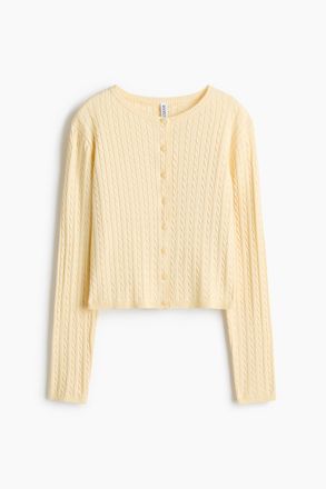 H&M Cardigan in Zopfstrick - Yellow