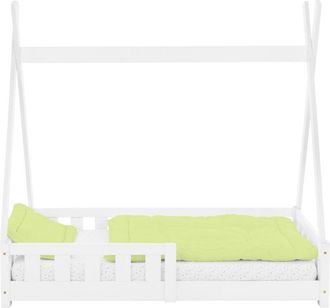 ML Design Ml-design - Letto per Bambini Design Teepee con Sponde Protezione Anticaduta Recinzione Rete a Doghe 70 x 140 cm Letto Tenda Indiana da Gioco in