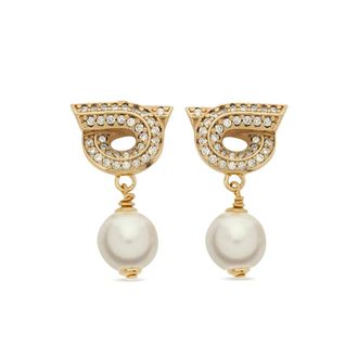 Ferragamo Gancini Pearl-shaped Earrings