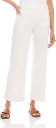 Karen Kane Lauren Patch Pocket Crop Wide Leg Pants in Off White at Nordstrom, Size 14