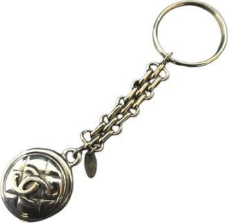 Chanel Pre-owned Accessories, female, Yellow, Size: ONE SIZE Pre-owned Coco Mark Matelass&eacute; Circle Key Holder