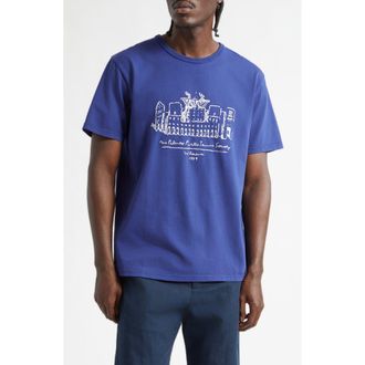Palmes Public Chain Stitch Cotton T-Shirt in Blue at Nordstrom, Size X-Large