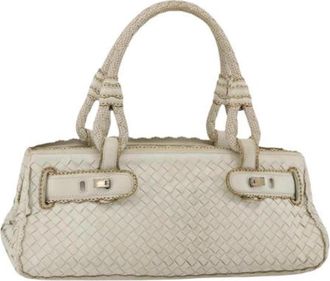 Bottega Veneta Pre-owned Leren Handtas - Dames - Vintage Handtas - Beige - ONE Size - Leer - Vintage