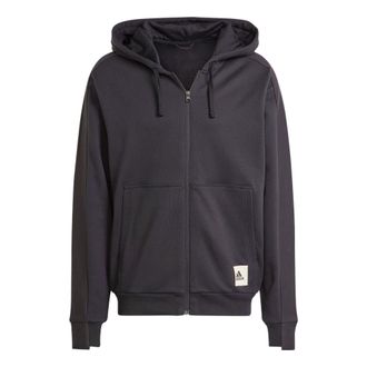 adidas Lounge French Terry Full-Zip Sweatshirt Black IQ3422