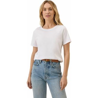 Pact Organic Cotton Luxe Stretch Jersey Slim Tee in White at Nordstrom, Size X-Small