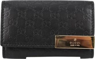 Gucci Pre-owned Accessories, female, Black, Size: ONE SIZE Pre-owned Leather Key-holder
