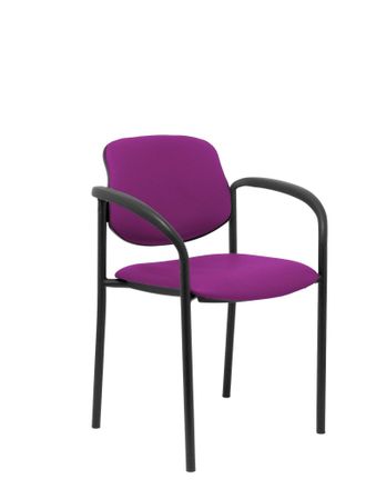 Piqueras y Crespo Silla Fija Styl Similpiel Morado Chasis Negro Con Brazos