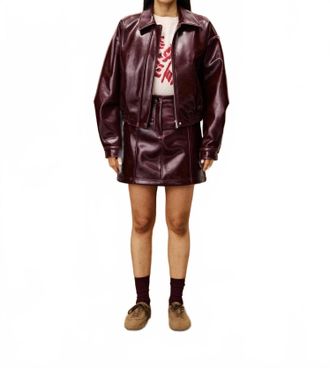 FRNCH Verne Mini Skirt In Bordeaux