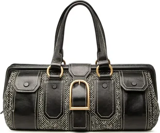 Celine Pre-owned Celine Tweed and Leather Ella Frame Handbag Ladies 6DWOBE8E6K0XC1T5