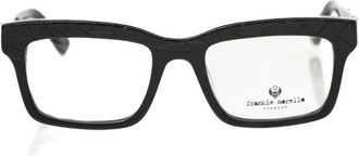 Frankie Morello Geometrische Wayfarer Bril Zwarte Frame - Heren - Brillen - Zwart - ONE Size - Accessoires