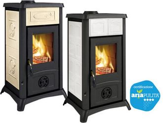 Nordica Estufa De Le&ntilde;a Gemma Liberty Blanca - 6,0 Kw - La Nordica - Elegancia Cl&aacute;sica Para Ambientes R&uacute;sticos