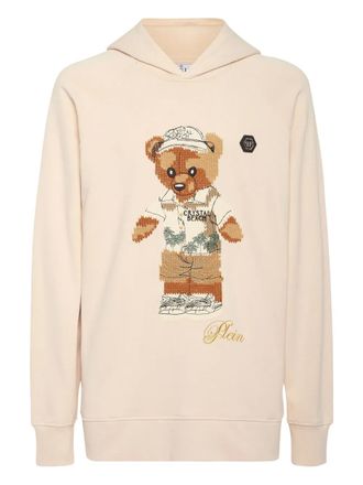 Philipp Plein Hoodie met beerpatroon - Beige