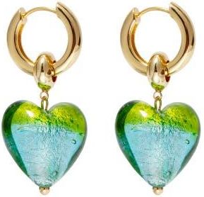 Classicharms Esmée Glaze Heart Dangle Earrings in Mint at Nordstrom